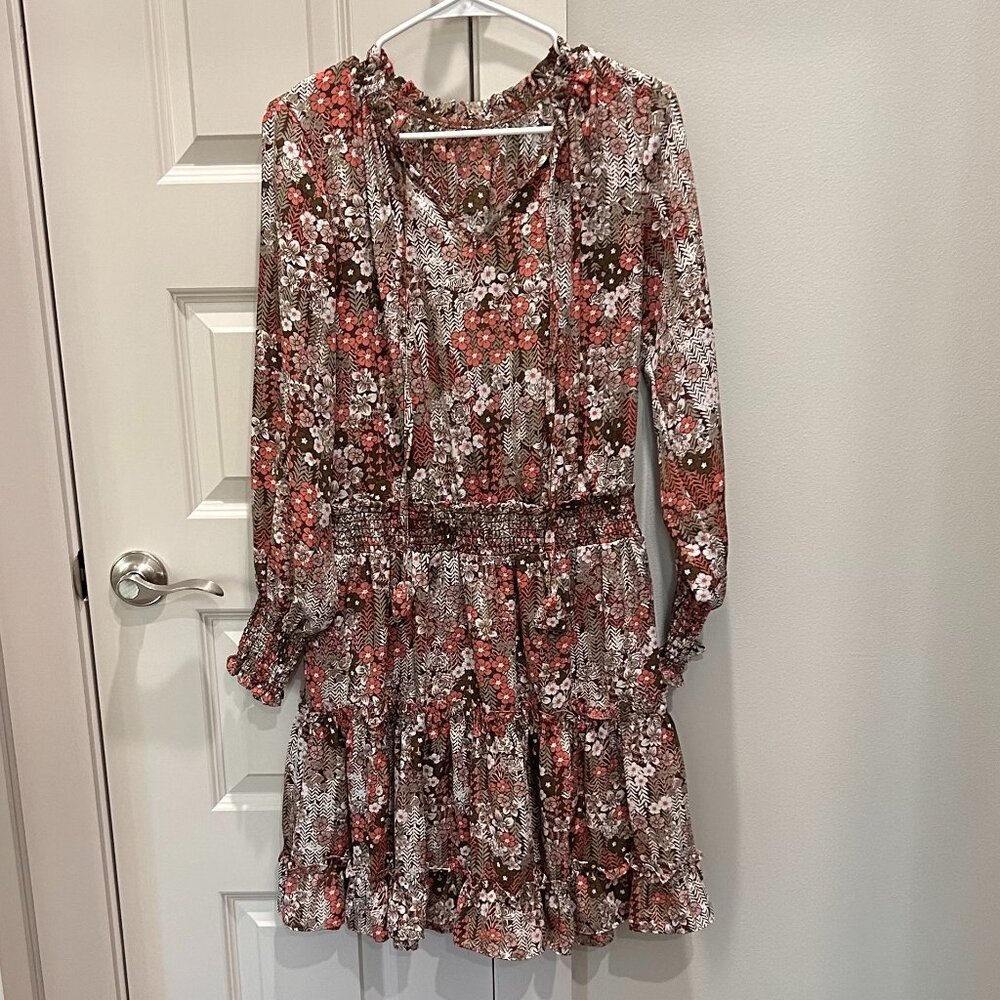 Brown floral dress